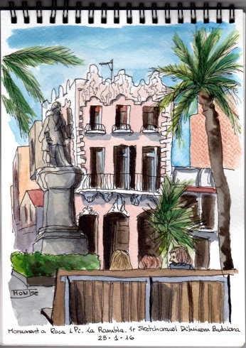 Monument Pi i Roca, 1r Sketchcrawl Dibuixem Badalona